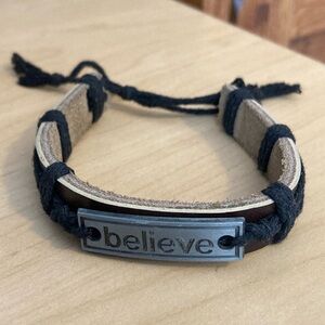 Believe pull string bracelet